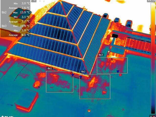 Thermal imaging camera equipment used for roof inspections